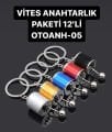 Toptan 12 Adet Oynar Başlıklı Vitesli Metal Anahtarlık