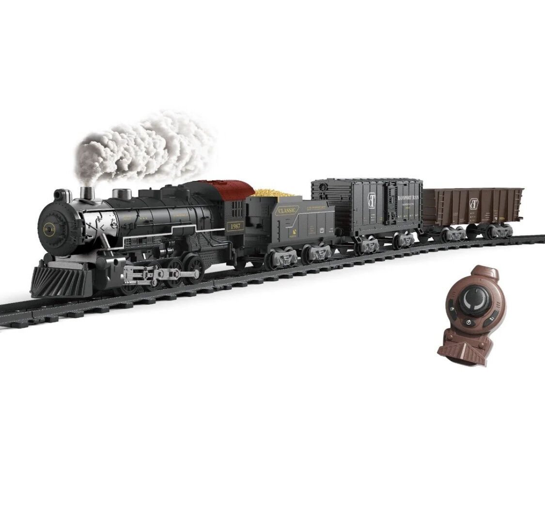 Toptan Oyuncak Gerçek Buharlı Tren Seti Sesli ve Işıklı Kumandalı  Büyük Boy Yüksek Kalite