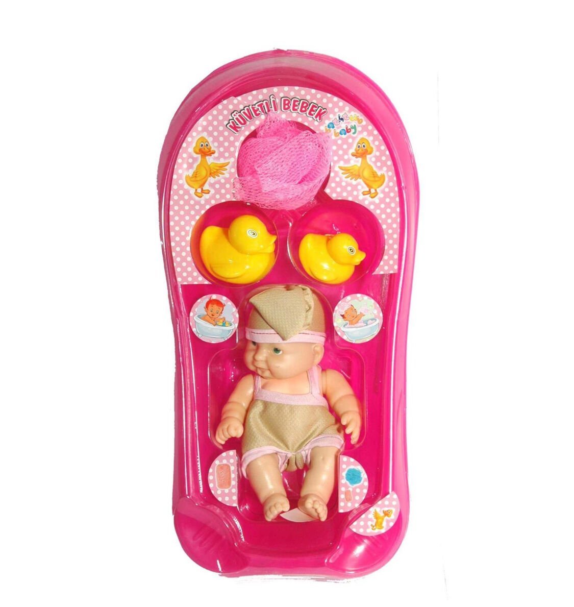 Toptan Oyuncak Küvetli Bebek Bornozlu Büyük Boy