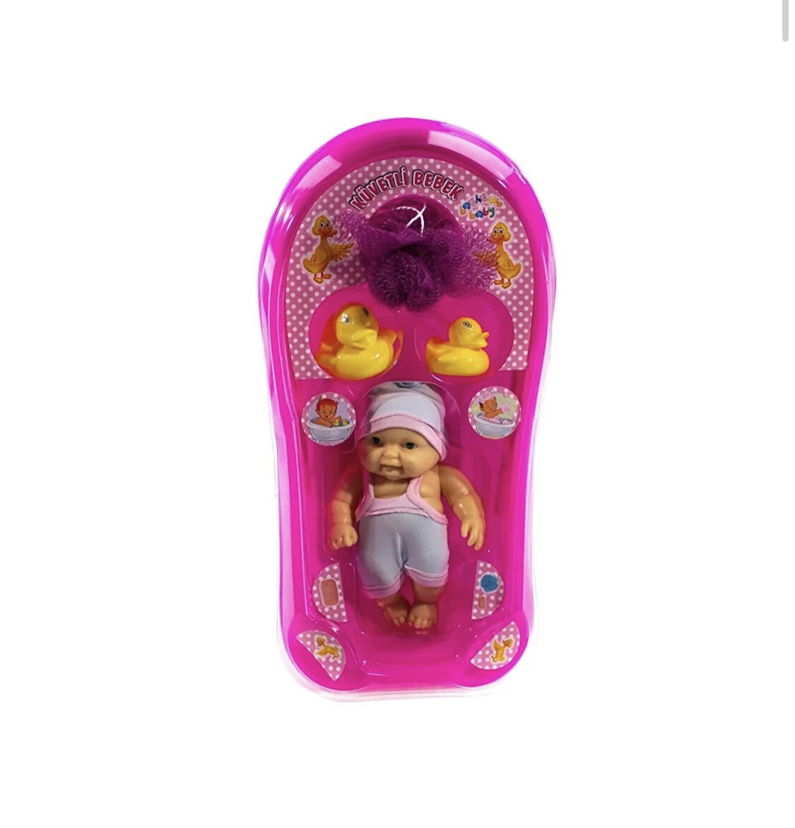 Oyuncak Bebek Küvetli Aksesuarlı Et Bebek Set