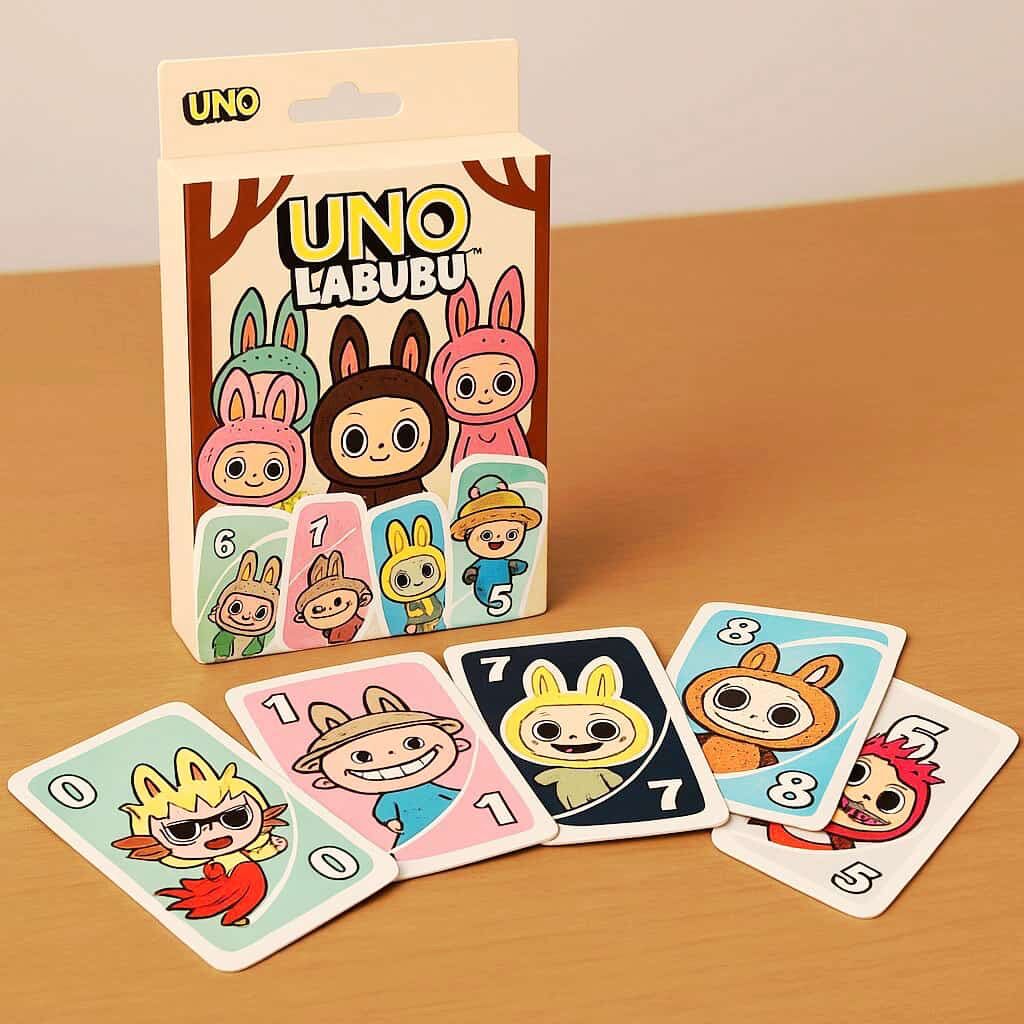 Toptan 12 adet  uno labubu oyun kartları