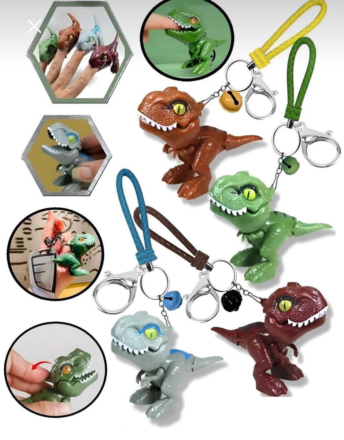 Toptan 12 adet  sevimli dinozor anahtarlık
