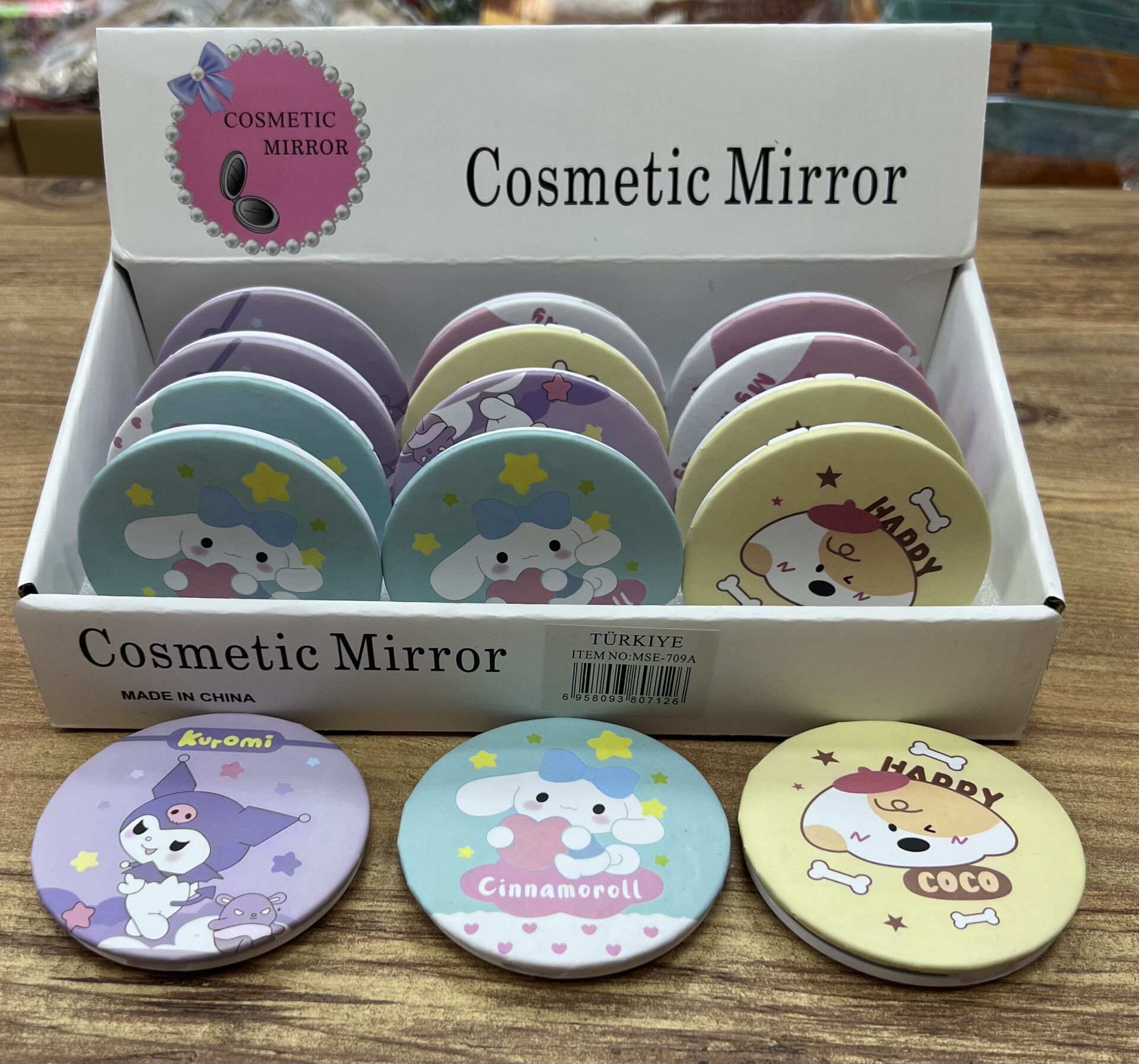Toptan 12 Adet Cep Aynası Yuvarlak Cep Çanta Makyaj Aynası