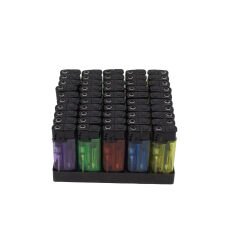 Toptan 50 adet  Çakmak 1800 Turbo Şeffaf Çakmak Rüzgarda Sönmeyen