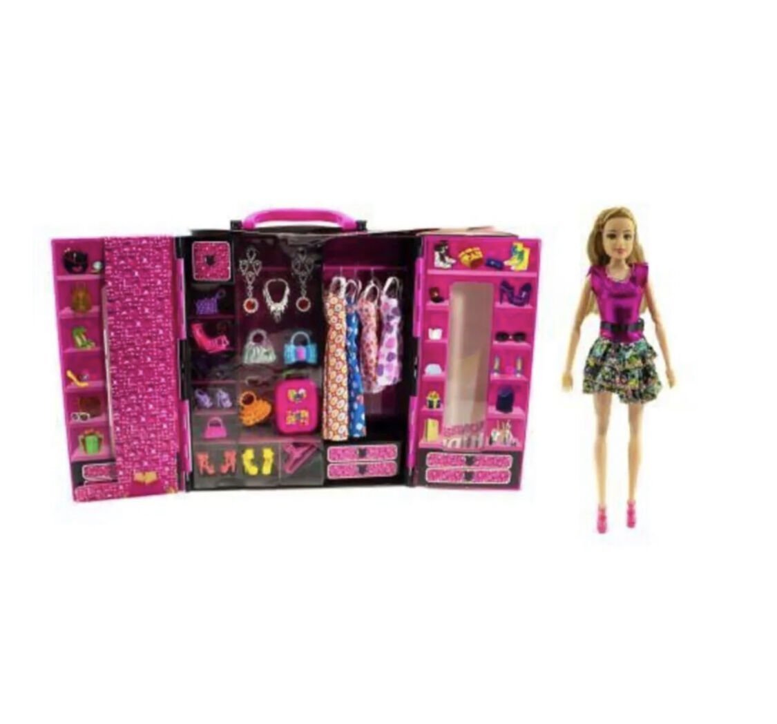 Barbie Bebek Gardolabı Kıyafetleri Aksesuarları 30 Parça