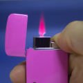 Toptan Pembe Yanan Bütan Gazlı Metal Çakmak Paket 25li