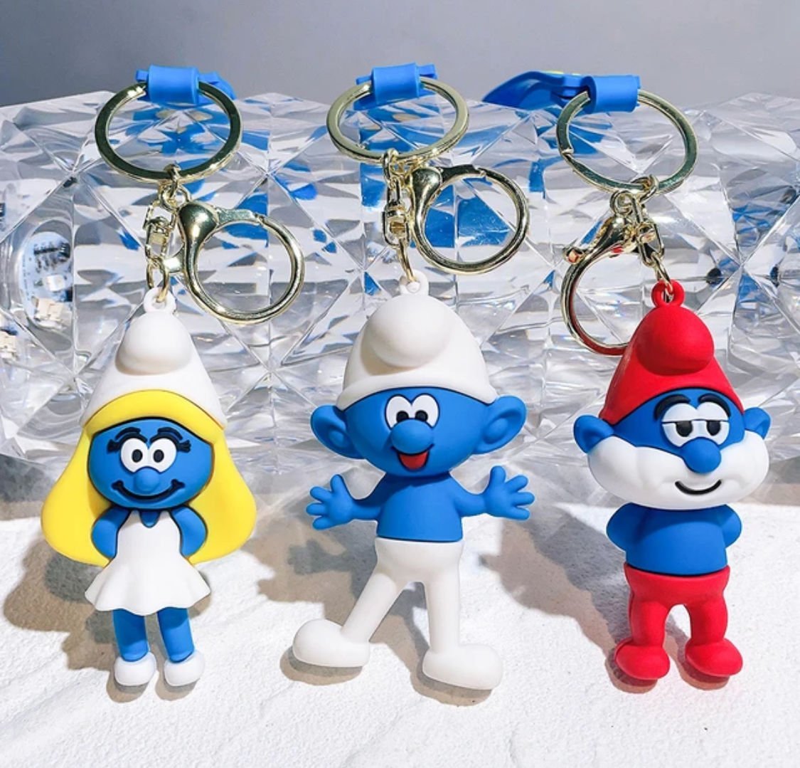 Toptan 12 adet  Oyuncak Şirinler Figürleri Anahtarlıklı Şirinler Karakterleri