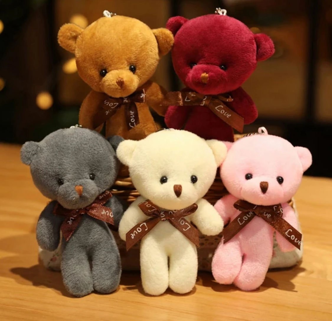 12 Adet oyuncak ayılar dolması peluş oyuncak Mini ayı bebek oyuncak anahtarlık 12cm