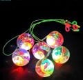 Paket 15li Yanıp Sönen Işıklı ipli Top Kauçuk Zıplayan Top Anti Stress Hediye Eğlenceli Fidget Oyuncaklar