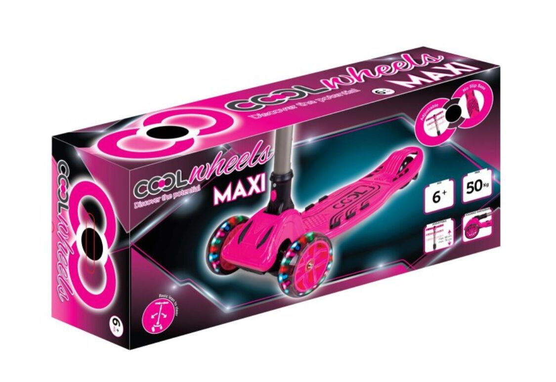 Cool Wheels Maxi Twist Işıklı Katlanabilir Scooter Pembe