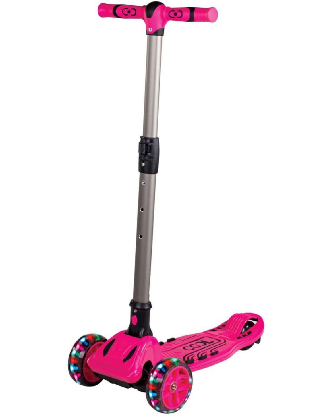 Cool Wheels Scooter Tulpar 4+ Yaş Led Işıklı Katlanabilir pembe Renk 3 Teker