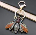12 Adet Vintage kristal arı kolye anahtarlık kadınlar alaşım Rhinestone anahtarlık