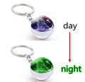 60 takımyıldızı ışıklı anahtarlık cam küre kolye  anahtarlık Glow karanlık anahtarlık
