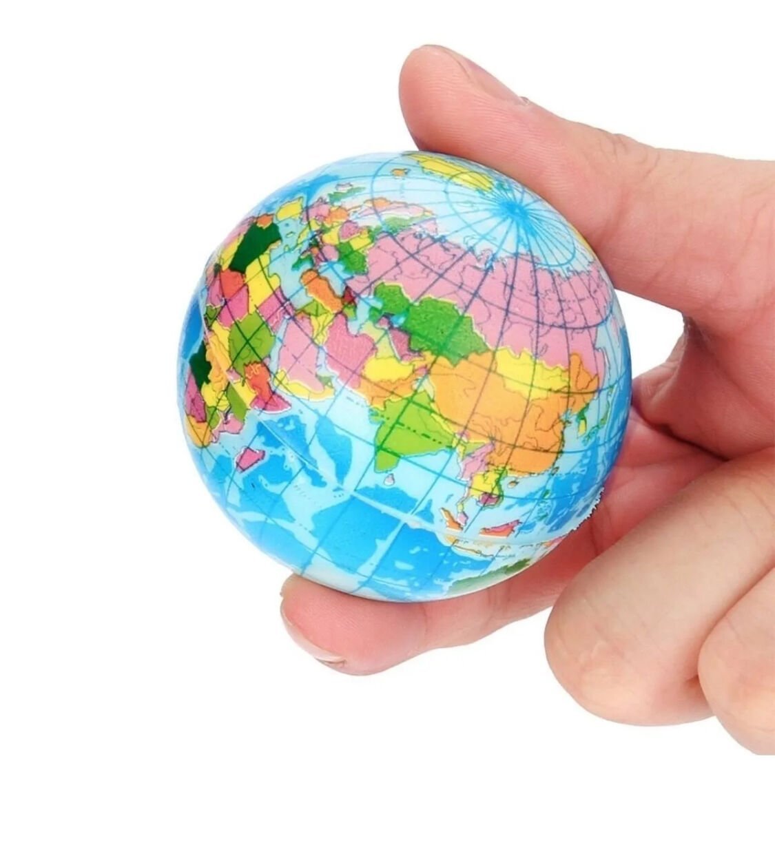 Toptan 6 Adet Dünyalı Stres Topu Büyük Boy 10Cm