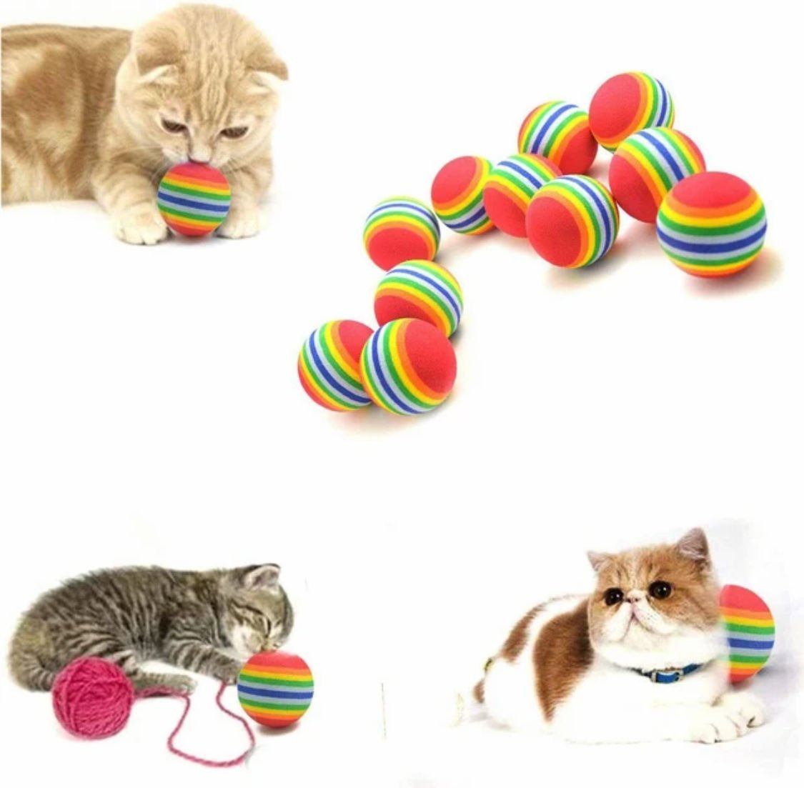 12 Adet Kedi oyuncak topları  kediler için en iyi yavru favori hediye yumuşak köpük topu