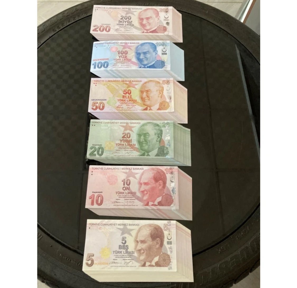 500 Adet 10 Paket Geçersiz Sahte Türk Lirası Oyun Şaka Parası