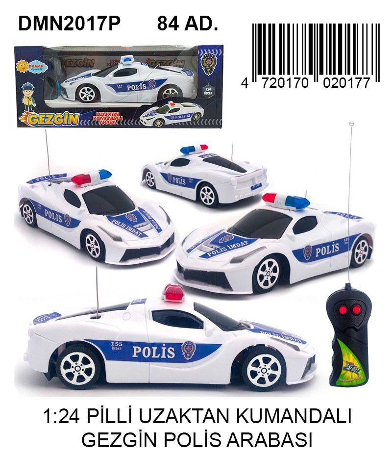 Uzaktan Kumandalı Yarım Fonksiyon Polis Arabası