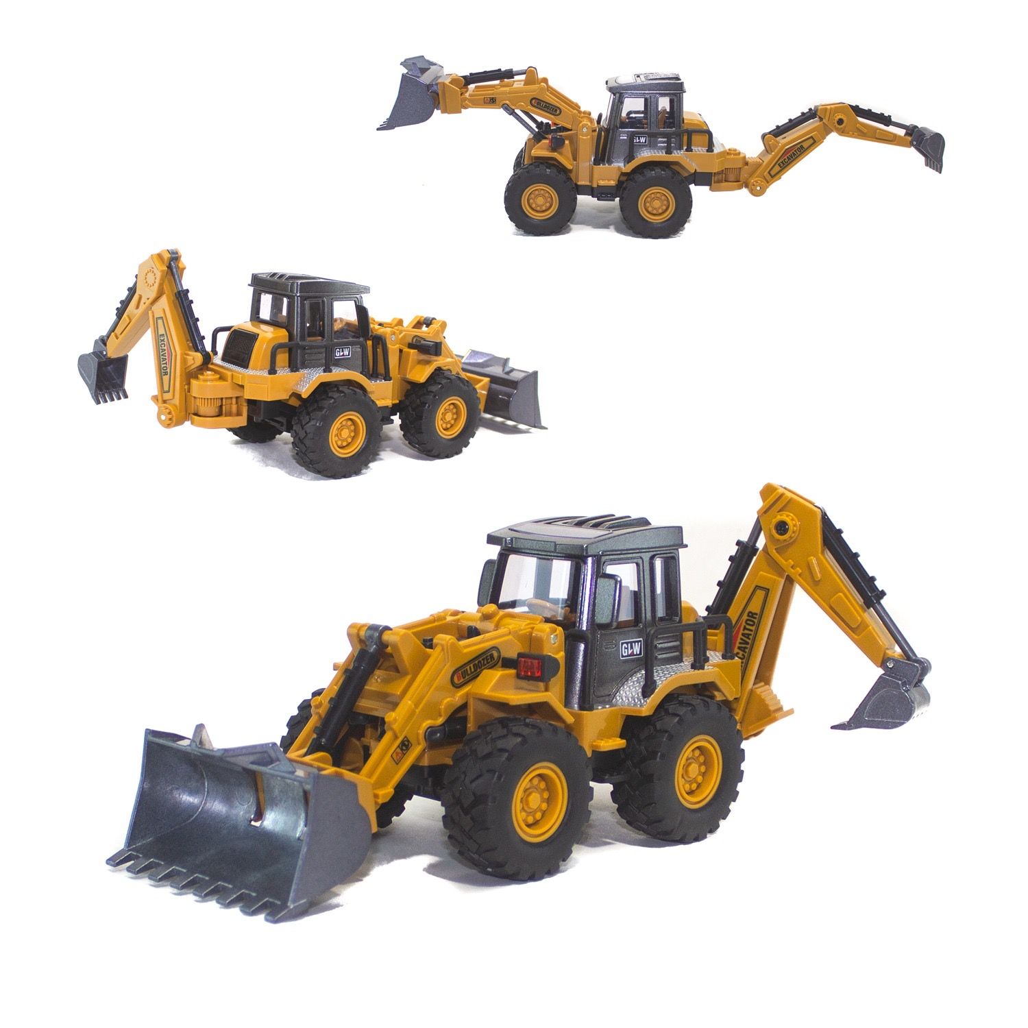 Oyuncak İş Makinası Kepçe Metal Sürtmeli 20 Cm 4'lü Paket