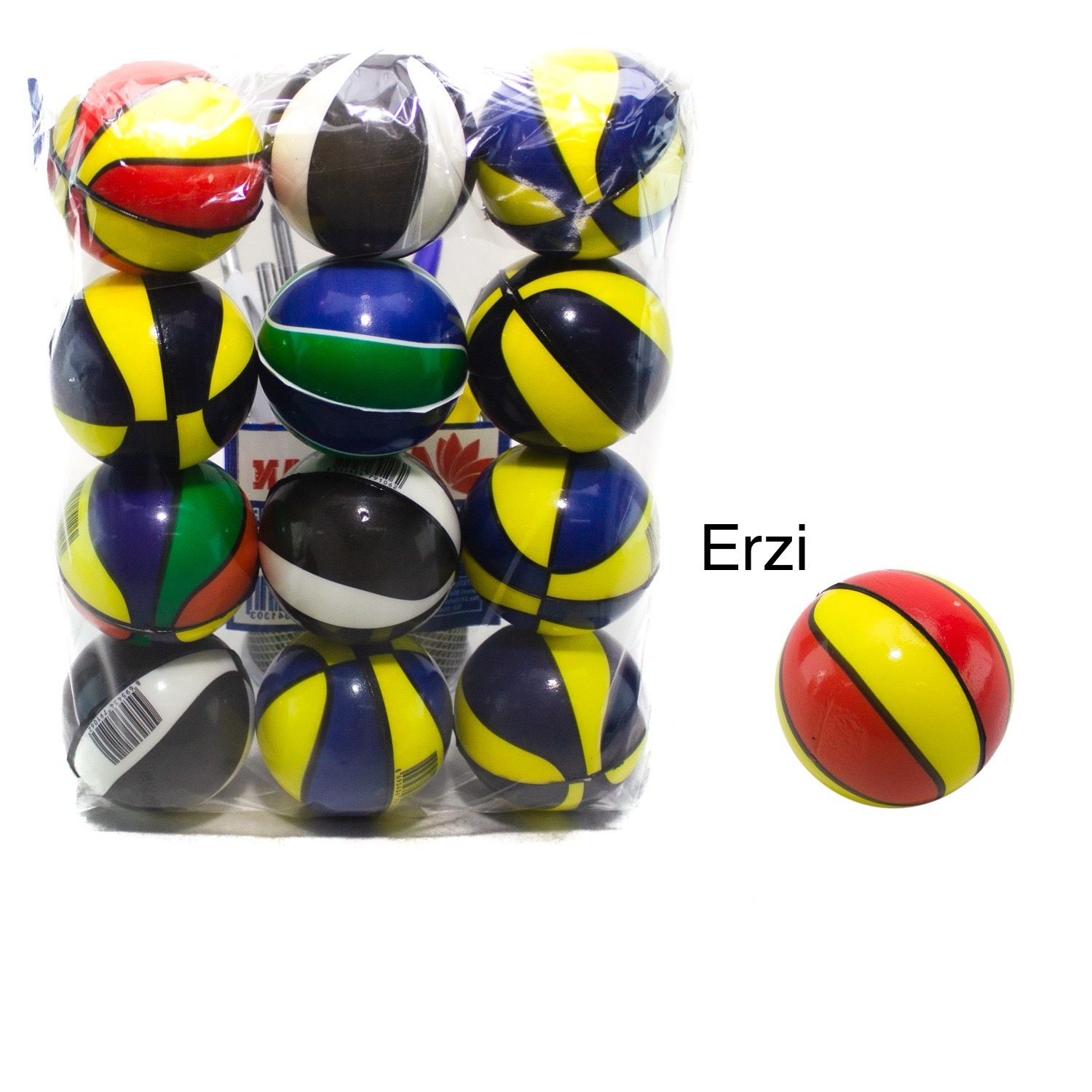 12 Adet Renkli Stres Topu Küçük Boy 6.3cm