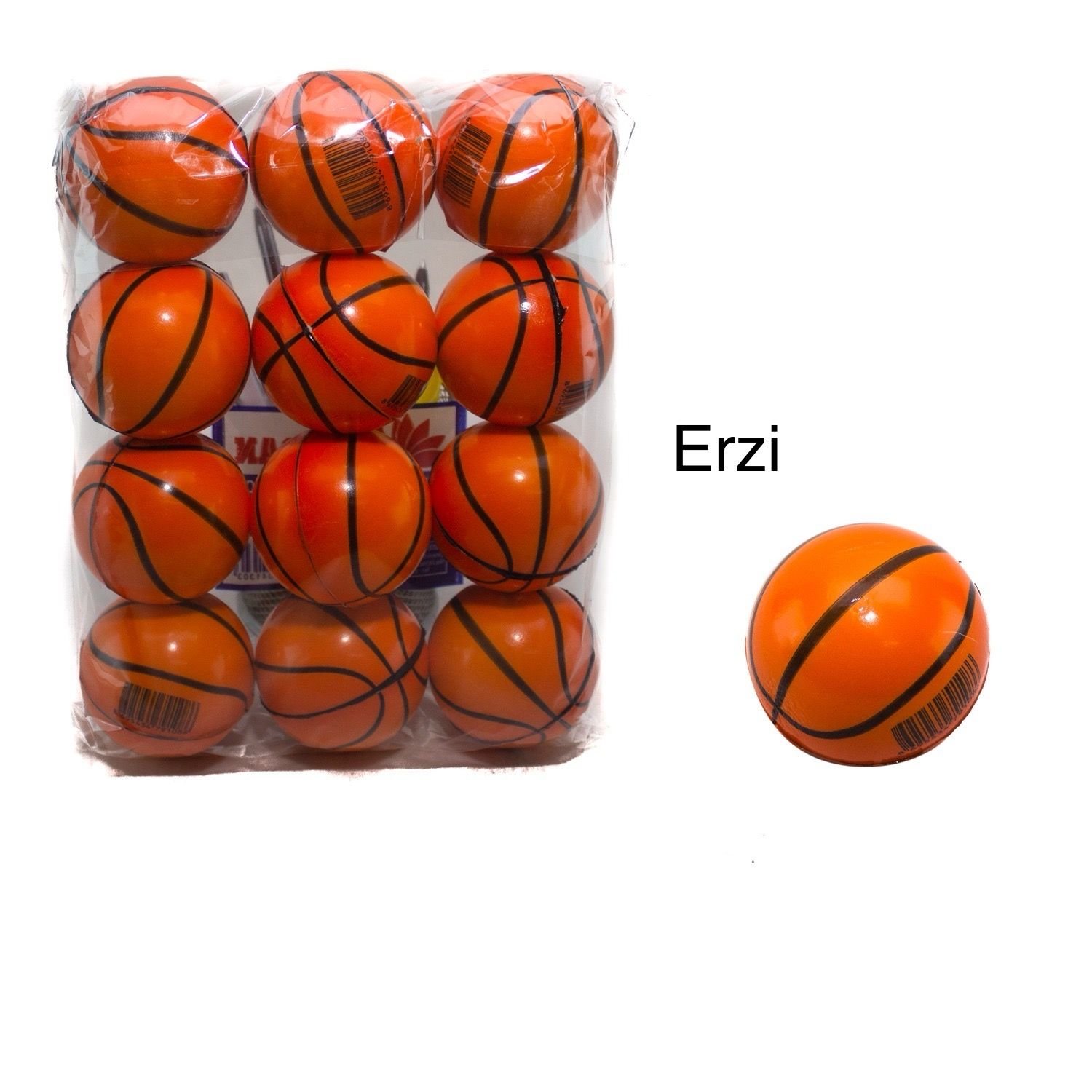 12 Adet Basketbol Topu Desenli Stres Topu Küçük Boy 6.3cm