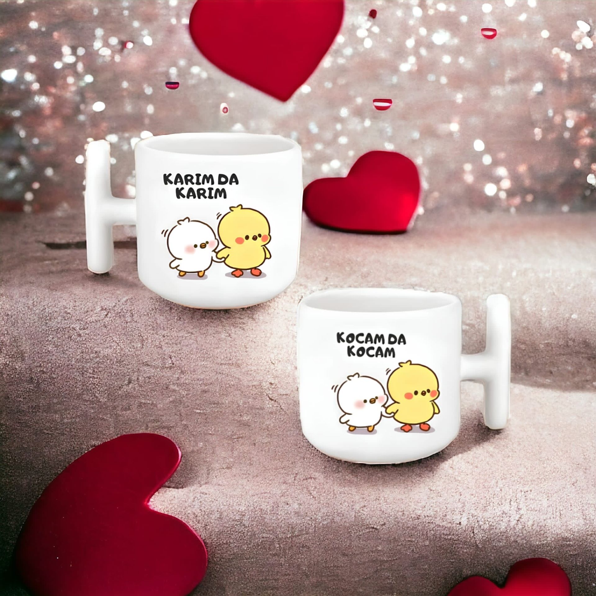 Karım da Karım Kocam da Kocam Desenli Kupa Bardak