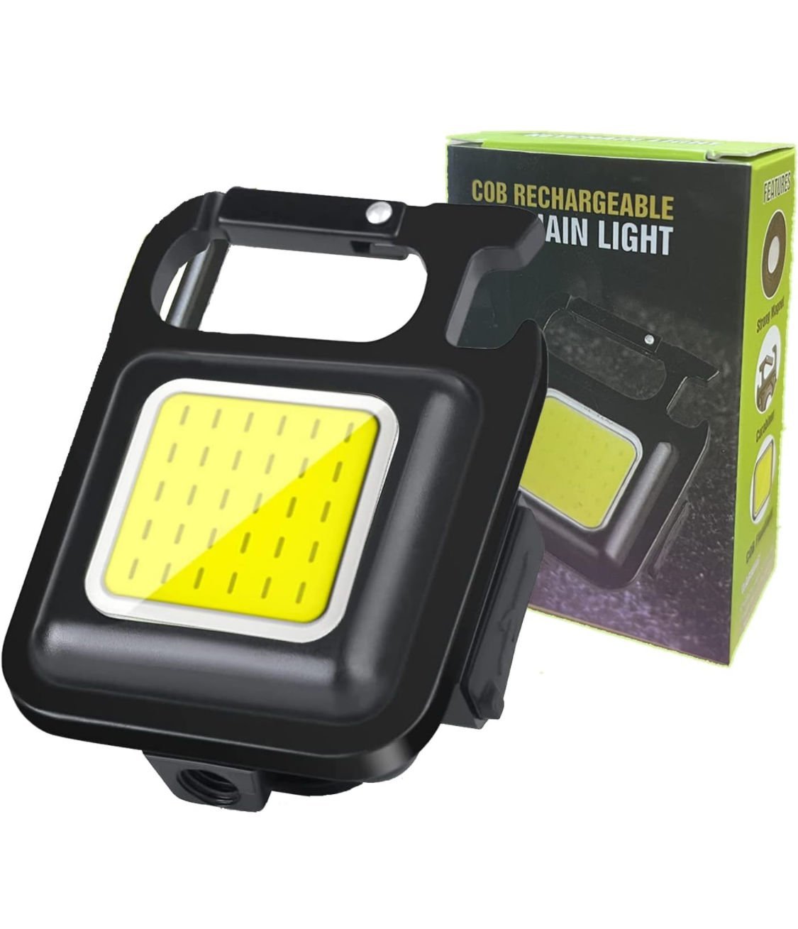 Mini LED COB el feneri, 3D LED şarj edilebilir anahtarlık