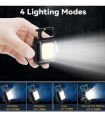 Mini LED COB el feneri, 3D LED şarj edilebilir anahtarlık