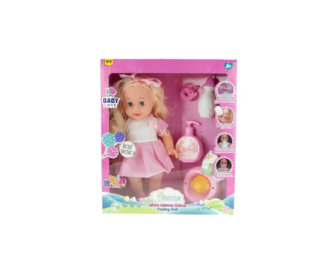 Roza Altını 23Cm Altını Islatan Sesli Bebek