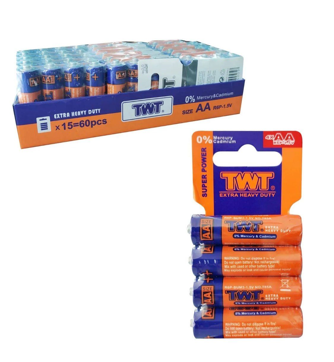Toptan 60 Adet Pil AA İnce Pil TWT